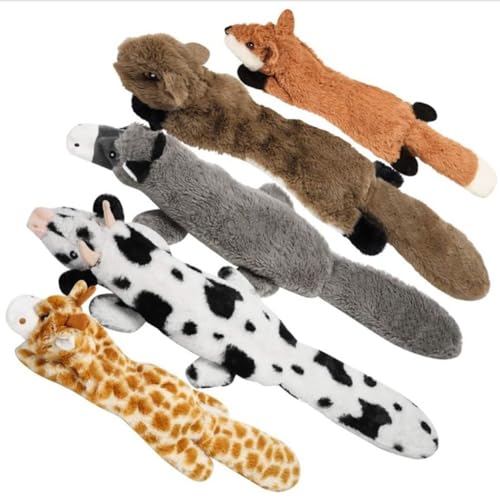 Biwwubik 5 Stück Quietschende Hundespielzeug, Keine Füllung, Kauspielzeug für Hunde Plüsch für Kauer, Medium und Groß, Quietschen Haustierzubehör, C von Biwwubik