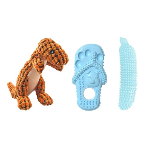 Biwwubik Kaugummi-Zahnen, Bissfest, Hundespielzeug mit Sound, haltbares Spielzeug für Hunde aller Größen, Blau und Kaffee von Biwwubik