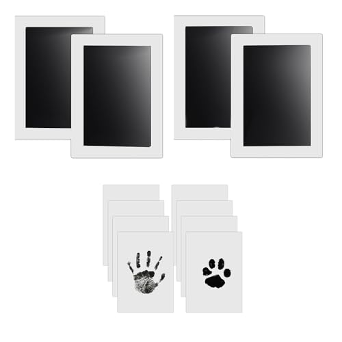 Biwwubik Pfotendruck-Set für Hunde, Katzen, 4 Druckkissen ohne Tinte, 8 Druckkarten, Stempelkissen für Hunde, Touch-Set von Biwwubik