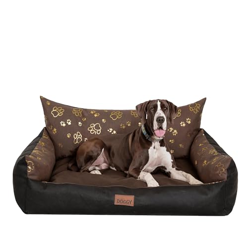 Bjird Hundebett Grosse Hunde Wasserdicht - Hundedecke Sofa, Hundebett Mittelgroße Hunde - Joker Waschbares Hundesofa mit Herausnehmbarem Kissen - Oeko-Tex Hundekissen Dog Bed 132x106 cm Braun 3D XXXL von Bjird