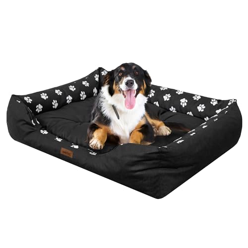 Bjird Hundebett - Hundekorb für kleine mittelgroße & große Hunde - Bequemes Haustierbett - Hundekissen - Hundesofa - wasserabweisend - Größe: L - 92x73 cm von Bjird