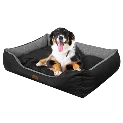 Bjird Hundebett - Hundekorb für kleine mittelgroße & große Hunde - Bequemes Haustierbett - Hundekissen - Hundesofa - wasserabweisend - Größe: M - 84x65 cm von Bjird