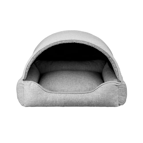 Bjird Hundebett & Hundehütte in einem - Hundehaus mit Dach für kleine und mittelgroße Hunde - Hundehöhle - Hundebox - Hundesofa - Bezug abnehmbar & waschbar - stabiles Hundekorb - 60x 47 cm von Bjird