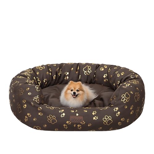 Bjird Oval Hundebett Grosse Hunde Wasserdicht - Hundedecke Sofa, Hundebett Mittelgroße Hunde - Waschbares Hundesofa - Oeko-Tex Hundekissen Dog Bed 75x60 cm Braun 3D L von Bjird