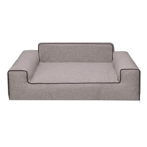 Bjird Hundebett - Hundekorb für kleine mittelgroße & große Hunde - Hundekissen - Hundesofa - Bezug abnehmbar und waschbar - Glamour New - Größe: M: 78 x 53 cm - Cappuccino Inari von Bjird