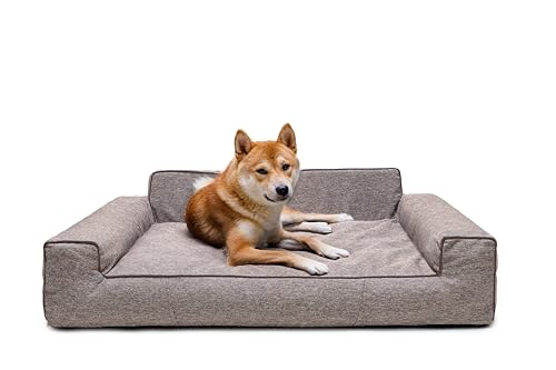 Bjird Hundebett - Hundekorb für kleine mittelgroße & große Hunde - Hundekissen - Hundesofa - Bezug abnehmbar und waschbar - Glamour New - Größe: L: 98 x 66 cm - Cappuccino Inari Bjird Hundebett - Hundekorb für kleine mittelgroße & große Hunde - Hundekissen - Hundesofa - Bezug abnehmbar und waschbar - Glamour New - Größe: L: 98 x 66 cm - Cappuccino Inari von Bjird
