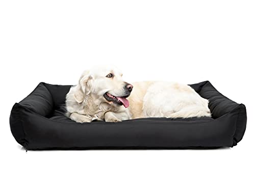 Bjird Hundebett - Hundekorb für kleine mittelgroße & große Hunde - Hundekissen - Hundesofa - Bezug abnehmbar und waschbar - Eco - Größe: S - Schwarz von Bjird