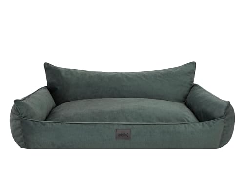 Bjird Hundebett - Hundekorb für kleine mittelgroße & große Hunde - Hundekissen - Hundesofa - Bezug abnehmbar und waschbar - Joker - Größe: XL/XXL: 132 x 106 cm - Grün Fancy von Bjird