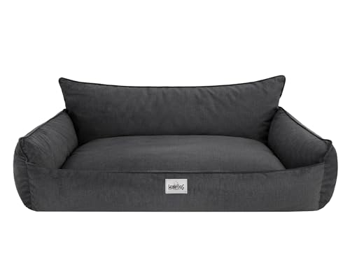 Bjird Hundebett - Hundekorb für kleine mittelgroße & große Hunde - Hundekissen - Hundesofa - Bezug abnehmbar und waschbar - Joker - Größe: S: 64 x 49 cm - Graphit Fancy von Bjird