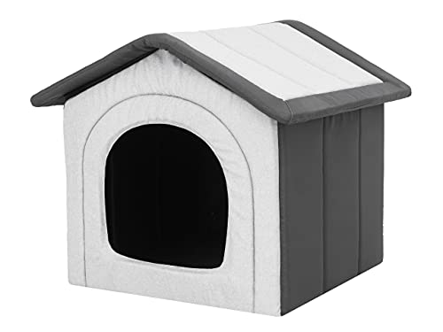 Hundehaus Hundehütte für große Hunde - Katzenhaus, Katzenhöhle - mit herausnehmbarem Dach - Tierhaus für Katzen und Hunde für Drinnen/Indoor - Asche/Graphit - 70 x 60 x 63 cm [R5 / XXL] von Bjird