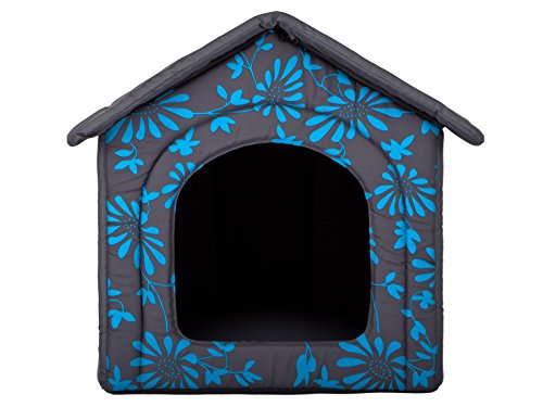 Hundehütte Hundehaus Hundehöhle für kleine mittelgroße und große Hunde - Katzenhaus, Katzenhöhle - Hundeliegen mit herausnehmbarer Dach - Standard - Größe: - Blau mit Pflanzen von Bjird