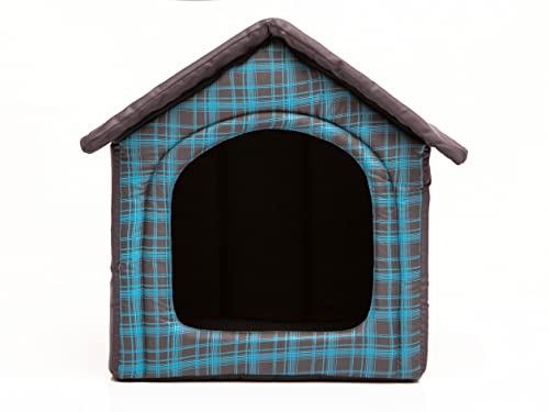 Hundehütte Hundehaus Hundehöhle für kleine mittelgroße und große Hunde - Katzenhaus, Katzenhöhle - Hundeliegen mit herausnehmbarer Dach - Standard - Größe: - Blau Kariert von Bjird