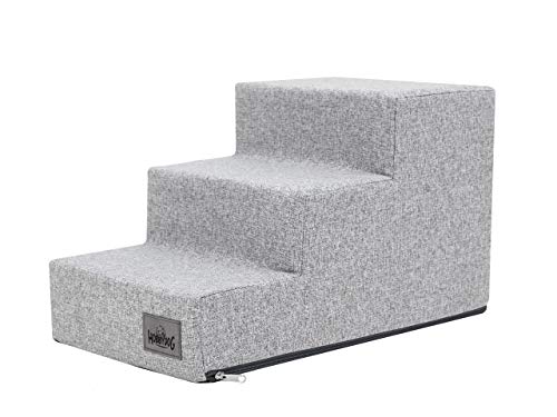 Hundetreppe, Katzentreppe, Antirutsch und Beständig - Haustiertreppe mit 3 Stufen für kleine Hunde - 50 x 30 x 30 cm - Inari - Asche Hundetreppe, Katzentreppe, Antirutsch und Beständig - Haustiertreppe mit 3 Stufen für kleine Hunde - 50 x 30 x 30 cm - Inari - Asche von Bjird