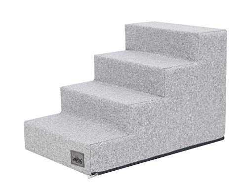 Hundetreppe, Katzentreppe, Antirutsch und Beständig - Haustiertreppe mit 4 Stufen für kleine Hunde - 60 x 40 x 40 cm - Inari - Asche Hundetreppe, Katzentreppe, Antirutsch und Beständig - Haustiertreppe mit 4 Stufen für kleine Hunde - 60 x 40 x 40 cm - Inari - Asche von Bjird