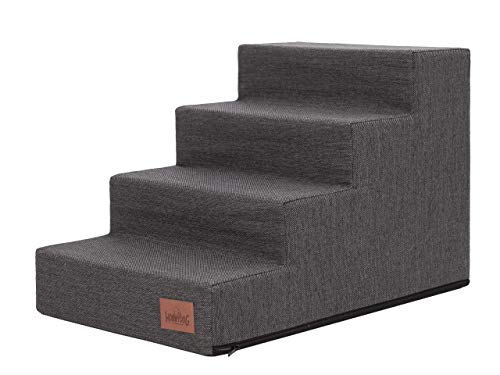 Hundetreppe, Katzentreppe, Antirutsch und Beständig - Haustiertreppe mit 4 Stufen für kleine Hunde - 60 x 40 x 40 cm - Inari - Graphit Hundetreppe, Katzentreppe, Antirutsch und Beständig - Haustiertreppe mit 4 Stufen für kleine Hunde - 60 x 40 x 40 cm - Inari - Graphit von Bjird