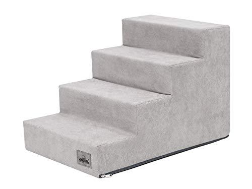 Hundetreppe, Katzentreppe, Antirutsch und Beständig - Haustiertreppe mit 4 Stufen für kleine Hunde - 60 x 40 x 40 cm - Savoy - Asche Hundetreppe, Katzentreppe, Antirutsch und Beständig - Haustiertreppe mit 4 Stufen für kleine Hunde - 60 x 40 x 40 cm - Savoy - Asche von Bjird
