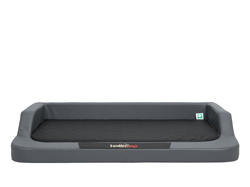 Hundebett für kleine, mittelgroße und Grosse Hunde - orthopädische Hundesofa mit Memory Foam - Ergonomisches Hundekissen - Hundeliegen aus Kunstleder - Bezug abnehmbar & waschbar - L - Grau/Schwarz Hundebett für kleine, mittelgroße und Grosse Hunde - orthopädische Hundesofa mit Memory Foam - Ergonomisches Hundekissen - Hundeliegen aus Kunstleder - Bezug abnehmbar & waschbar - L - Grau/Schwarz von Bjird