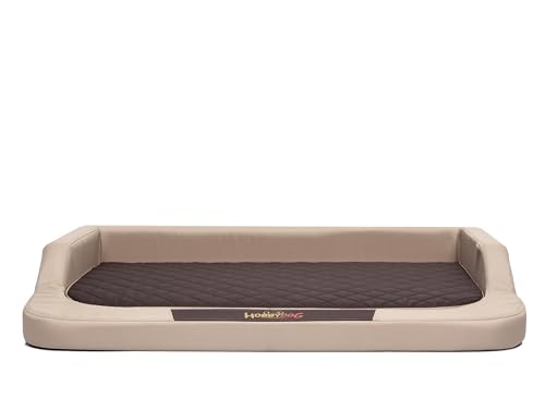 Hundebett für kleine, mittelgroße und Grosse Hunde - orthopädische Hundesofa mit Memory Foam - Ergonomisches Hundekissen - Hundeliegen - Bezug abnehmbar und abwaschbar - Größe: M - Beige mit Braun von Bjird