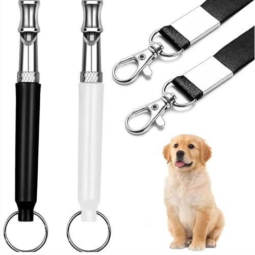 Bkemkri Hundepfeife, Hundetrainingspfeife, Hundepfeife für Rückruf, Ultraschall, stoppt das Bellen geräuschlos, mit Umhängeband, verstellbare Hundetrainingspfeife für die meisten Rassen, Schwarz und von Bkemkri