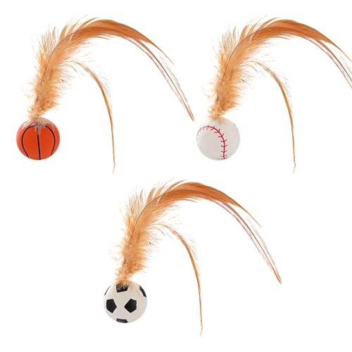 Bkljkf 6 Stück Hüpfender Katzenball mit Feder, Gummi-Pounce-Ball-Spielzeuge für Kätzchen, Interaktives Katzenspielzeug, für Katzen Hüpfball für Katzen Jagen, Springen Bkljkf 6 Stück Hüpfender Katzenball mit Feder, Gummi-Pounce-Ball-Spielzeuge für Kätzchen, Interaktives Katzenspielzeug, für Katzen Hüpfball für Katzen Jagen, Springen von Bkljkf