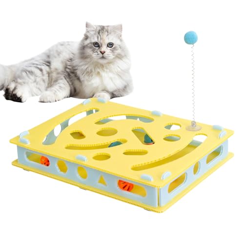Bkljkf Katzen Puzzle Spielzeug - Stimulierendes Katzen Spielzeug Mit -Puzzle Für Kätzchen,Grabkiste Labyrinth Mit Glöckchenbällen, Kätzchen Zubehör Zur Geistigen Stimulation Gegen Bkljkf Katzen Puzzle Spielzeug - Stimulierendes Katzen Spielzeug Mit -Puzzle Für Kätzchen,Grabkiste Labyrinth Mit Glöckchenbällen, Kätzchen Zubehör Zur Geistigen Stimulation Gegen von Bkljkf