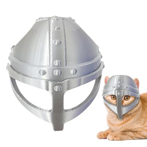 Bkljkf Katzenhelmkostüm, Katzenkostümhut - Metal Pirate Design Lustiger Outfit Hut - Halloween -Kostümzubehör, Haustiervorräte für Kätzchen Welpen von Bkljkf