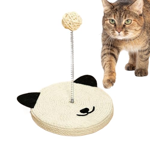 Bkljkf Katzenkratzbrett mit Ball, Sisal Cat Scratch | Stick Sisal Ball Cat Head Form Interactive - Protektor für Hausmöbel, Spielzeug für mentale körperliche Bewegung, eingebaute Glocke für von Bkljkf