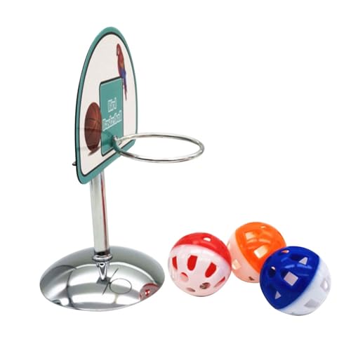 Bkljkf Papageienspielzeug für mittlere Vögel, Basketball -Vogelspielzeug | Vogelspielzeug für Conures mit 3 Bällen - Interaktiver Spielplatzanreicherungsstand zum Auseinandersetzungs -Conure -Spiel von Bkljkf