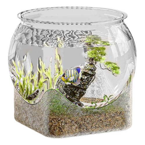 Bkljkf Runder Goldfischglas Kugelvase Klare Durchsichtige Fischschale Kunststoff Fischschale Transparente Fischzuchtbox Rundes Aquarium Für Blumen Sukkulenten Hydrokulturpflanze Fische Heimdekoration von Bkljkf