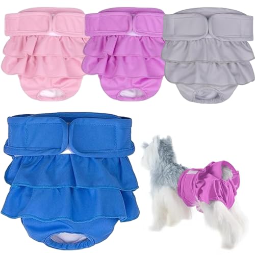4pcs Hundeperiode Windeln Weibliche absorbierende undcovere weiche Waschhundwindeln Frauen wiederverwendbar für EIN aufgeregtes Urinieren Dog von Blablablalu