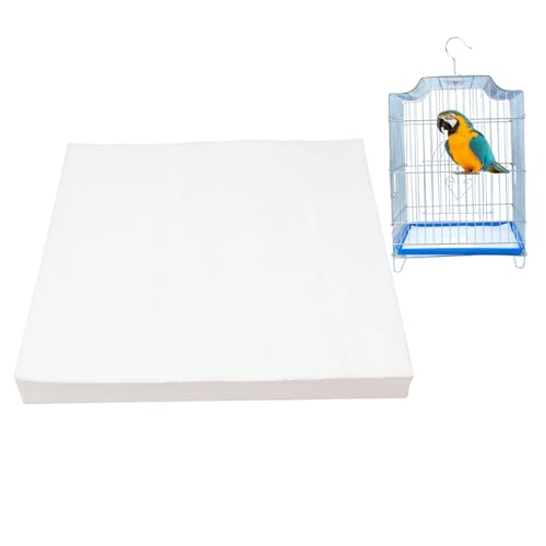 Blablablalu 100pcs Vogelkäfig-Liner, 13x13 Zoll Einweg-Wasser-Absorbent-Vogelkäfigsandblätter, Cuttable Birdcage Matten für PET-Papageien-Liner von Blablablalu