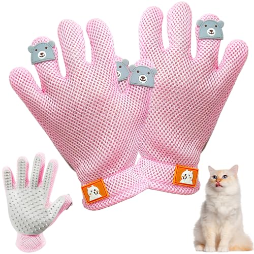 Blablablalu 2pcs Katzenpinselhandschuh, verdickte Haustierentfernungswerkzeug mit Kammzähne und gestreifte Seite, Hundepflegehandschuhe für Häuser, Haustierstorecat Pinselhandschuh von Blablablalu