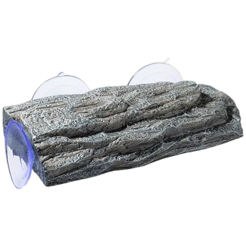 Blablablalu Schildkröten -Backenplattformen, realistisches Felsenschildkrötendock mit Saugnapfbechern, 8, 7 x 5, 1 x 1, 6 Zoll Harz Aquarium Accessoires, Grey Turtle Basking -Plattformen von Blablablalu