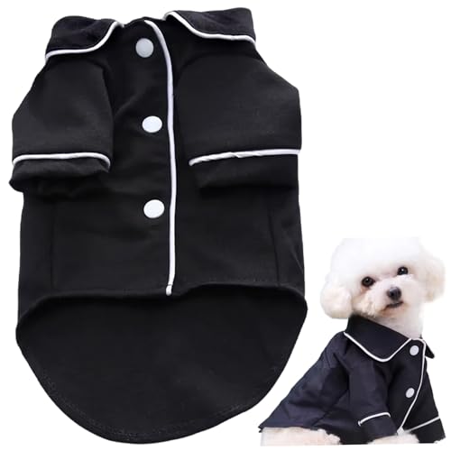 Hundepyjama-Knopfverschluss schwarzer Farbkatze Pyjamas mit Drehkragen und 2 Kurze Ärmel entzückende Bequeme Haustierkleidung für bessere Schlaf, Foto und mehr Haustierkleidung von Blablablalu
