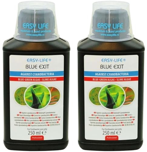 Easy Life Blue Exit 2er Set – 250 ml Behandlung gegen Blaualgen im Aquarium, bekämpft effektiv Cyanobakterien, einfache Anwendung, sicher für Fische und Pflanzen von Blackcup