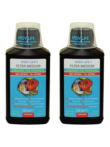 Easy Life Filter Medium 2er Set – 250 ml Wasserpflege für Aquarien, verbessert Wasserqualität, reduziert Schadstoffe, unterstützt Filterleistung, sorgt für klares Aquariumwasser Easy Life Filter Medium 2er Set – 250 ml Wasserpflege für Aquarien, verbessert Wasserqualität, reduziert Schadstoffe, unterstützt Filterleistung, sorgt für klares Aquariumwasser von Blackcup