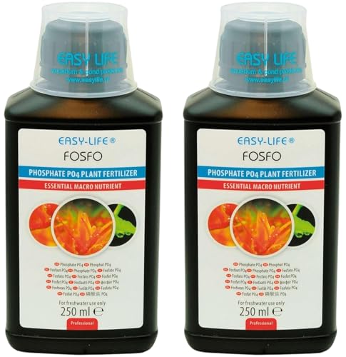 Easy Life Fosfo 2er Pack – 2X 250 ml Flüssiger Phosphat-Dünger für Aquarium-Pflanzen, unterstützt gesundes Wachstum, kräftige Blätter, einfache Anwendung, sicher für Fische Easy Life Fosfo 2er Pack – 2X 250 ml Flüssiger Phosphat-Dünger für Aquarium-Pflanzen, unterstützt gesundes Wachstum, kräftige Blätter, einfache Anwendung, sicher für Fische von Blackcup
