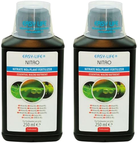 Easy Life Nitro 2er Pack – 2X 250 ml Flüssiger Nitrat-Dünger für Aquarium-Pflanzen, unterstützt gesundes Wachstum, kräftige Blätter, einfache Anwendung, sicher für Fische Easy Life Nitro 2er Pack – 2X 250 ml Flüssiger Nitrat-Dünger für Aquarium-Pflanzen, unterstützt gesundes Wachstum, kräftige Blätter, einfache Anwendung, sicher für Fische von Blackcup