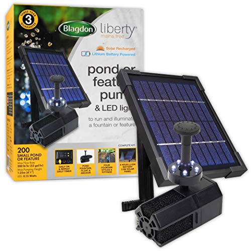Blagdon Liberty 200 Solarbetriebene Teichpumpe und LED-Licht von Blagdon