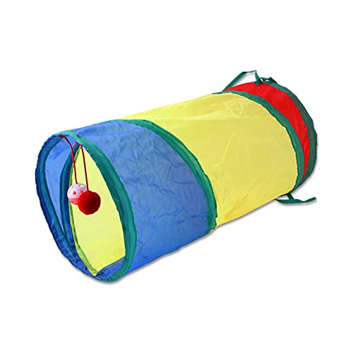 Blanketswarm Katzentunnel mit Spielball, Gerade Geformte Katzenröhren für Den Innenbereich, Zusammenklappbarer Katzenspieltunnel, Kätzchentunnel, Gucklochspielzeug für Kätzchen,(Kleiner Tunnel) von Blanketswarm