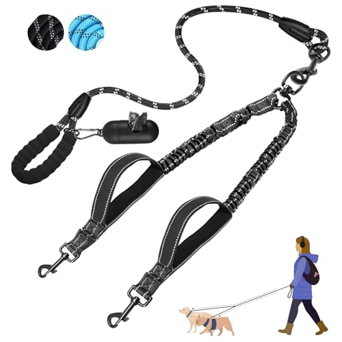 Blanlody Doppelleine für 2 Hunde, Keine Rwicklung Hundeleine für 2 Hunde 360° （3-16kg） von Blanlody