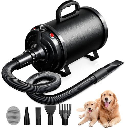 Blanlody Hundefön Blower Sehr Leise 4.5 PS / 3200W Motor Einstellbare Geschwindigkeit, Hundepflege-Trockner-Gebläse mit 4 verschiedenen Düsen elastischem Schlauch und Pflegebürste Blanlody Hundefön Blower Sehr Leise 4.5 PS / 3200W Motor Einstellbare Geschwindigkeit, Hundepflege-Trockner-Gebläse mit 4 verschiedenen Düsen elastischem Schlauch und Pflegebürste von Blanlody