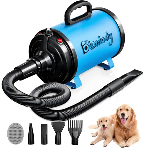 Blanlody Hundefön Blower Sehr Leise 4.5 PS / 3200W Motor Einstellbare Geschwindigkeit, Hundepflege-Trockner-Gebläse mit 4 verschiedenen Düsen elastischem Schlauch und Pflegebürste Blanlody Hundefön Blower Sehr Leise 4.5 PS / 3200W Motor Einstellbare Geschwindigkeit, Hundepflege-Trockner-Gebläse mit 4 verschiedenen Düsen elastischem Schlauch und Pflegebürste von Blanlody