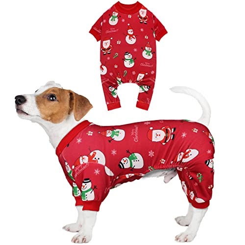 Hunde-Weihnachtspyjama, Schneemann, Hundekleidung, Hundekostüme, Hunde-Pyjama, dehnbar, lustig, Hundekostüme, Hunde-Outfit, Hunde-Pyjama für kleine Hunde, Welpen, Katze (S) von Blaoicni