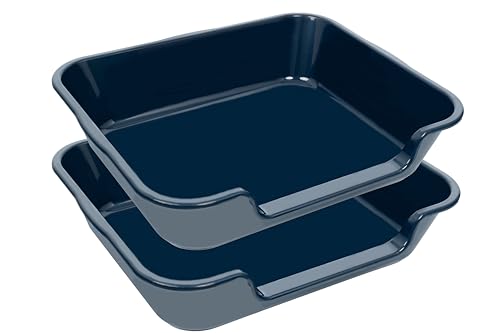 Blaucasa Extra große Hundetoilette (ABS-Material), Jumbo-Katzentoiletten mit niedrigem Einstieg für mehrere Kätzchen, große Katzen, haustiersicheres Töpfchen für den Innenbereich, Dunkelblau, 61 x von Blaucasa