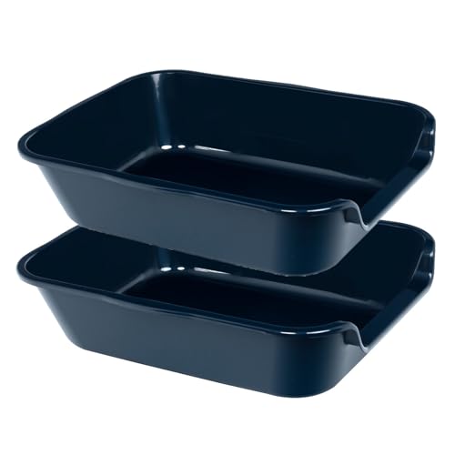 Blaucasa Extra große Hundetoilette (ABS-Material), Jumbo-Katzentoiletten mit niedrigem Einstieg für mehrere Kätzchen, große Katzen, haustiersicheres Töpfchen für den Innenbereich, Dunkelblau, 50,8 x von Blaucasa