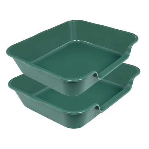 Blaucasa Extra große Hundetoilette (ABS-Material), Jumbo-Katzentoiletten mit niedrigem Einstieg für mehrere Kätzchen, große Katzen, haustiersicheres Töpfchen für den Innenbereich, Grün, 61 x 50,8 cm von Blaucasa