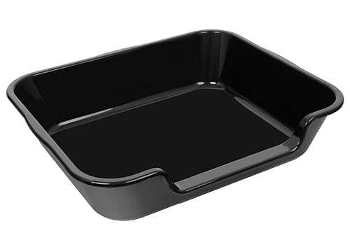 Blaucasa Extra große Hundetoilette (ABS-Material), niedriger Einstieg, Jumbo-Katzentoilette für mehrere Kätzchen, große Katzen, haustiersicheres Töpfchen für den Innenbereich (schwarz, 61 cm L x 50,8 von Blaucasa