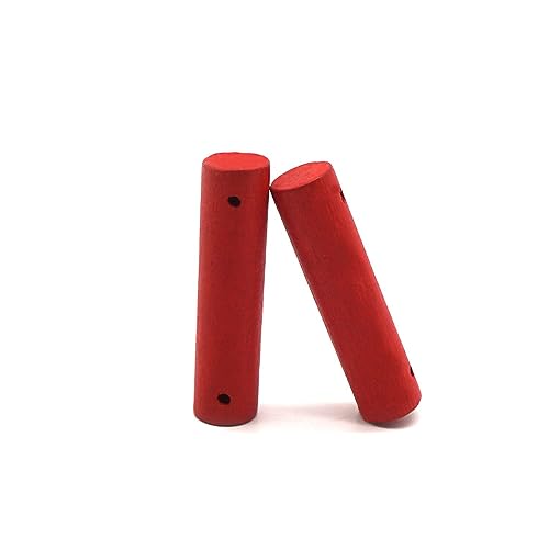 20 Stück 60x15mm Vogelleiter-Brückenspielzeug,Vogelleiter aus Holz Lose Leiter Kletterholz Bunte Runder Holzstab Käfigzubehör zum Vögel Holzleiterbrücke Schaukel Hängematte,Rot von Blausky