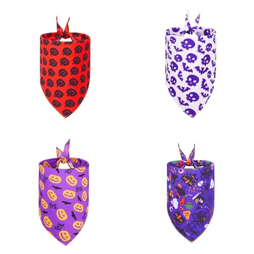 4 St點k Bandana f黵 Hund,Halloween Kopft點her,Hundehalst點her,Dreieckstuch,Hundehalstuch,Halstuch Hund,Triangle Bibs Tuch,f黵 Kleine,Mittelgro遝 und Gro遝 Hunde,K黵bisschloss-Sch鋎el,L 65x43x43cm 4 St點k Bandana f黵 Hund,Halloween Kopft點her,Hundehalst點her,Dreieckstuch,Hundehalstuch,Halstuch Hund,Triangle Bibs Tuch,f黵 Kleine,Mittelgro遝 und Gro遝 Hunde,K黵bisschloss-Sch鋎el,L 65x43x43cm von Blausky